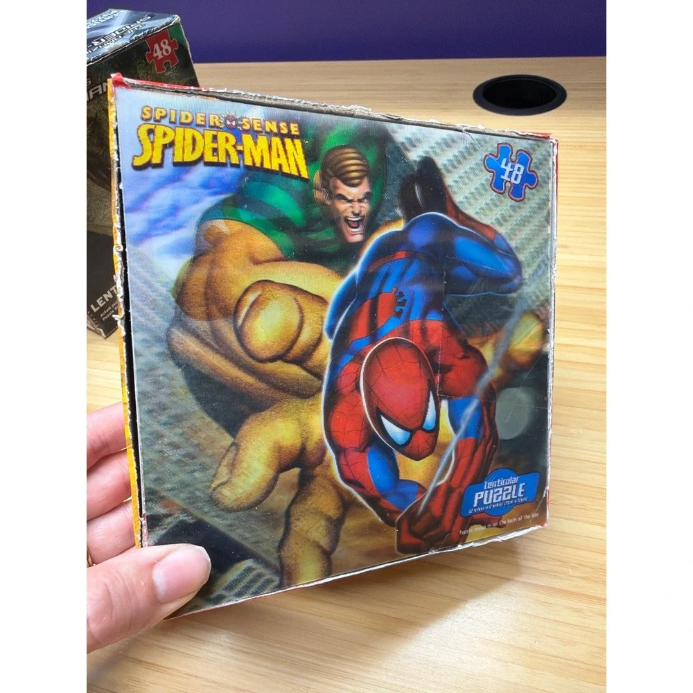 Lot of 4 Marvel Lenticular Puzzles Avengers Spider-Man Complete Cardinal
